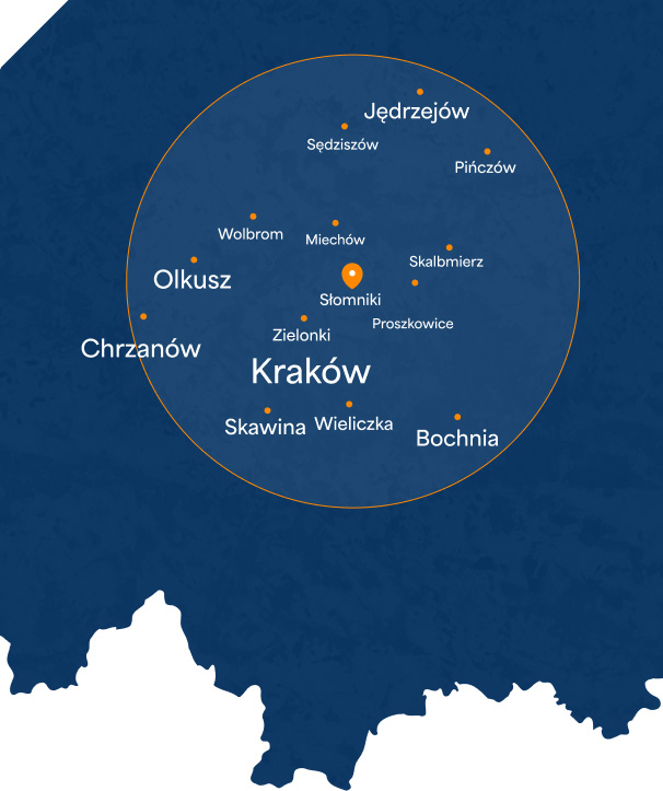 mapa lokalizcji. W centrum Słomniki